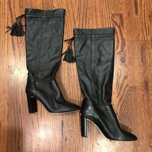 Kate Spade tall shaft leather boots black size 9